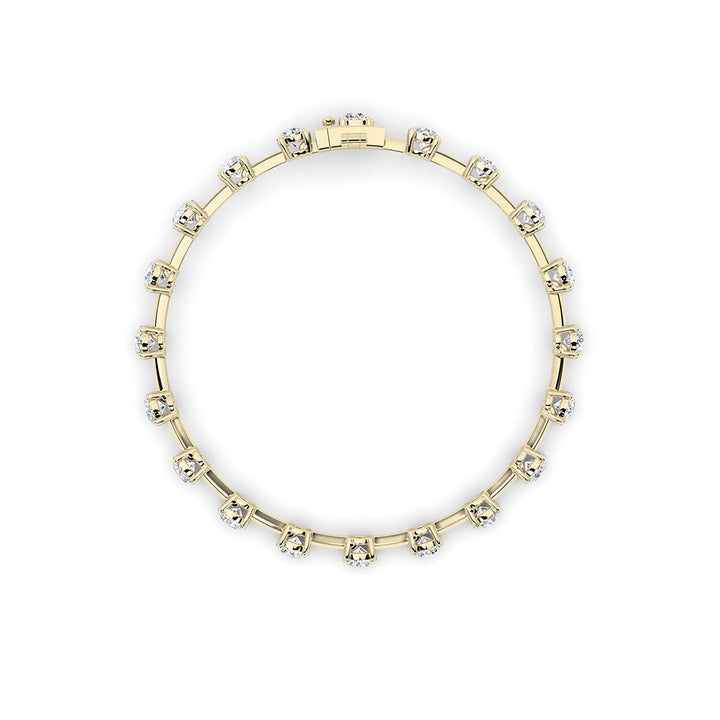 4.25CTW Round Shaped Lab Grown Diamond Split Prong Eternity Ring in 14K Gold (F/VS) - Size 8