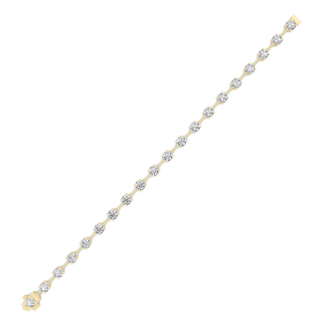4.25CTW Round Shaped Lab Grown Diamond Split Prong Eternity Ring in 14K Gold (F/VS) - Size 8