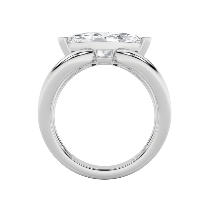 2Cttw Marquise Shaped Lab Grown Diamond (G/VS) East West Solitaire Fancy Ring in 14K Gold