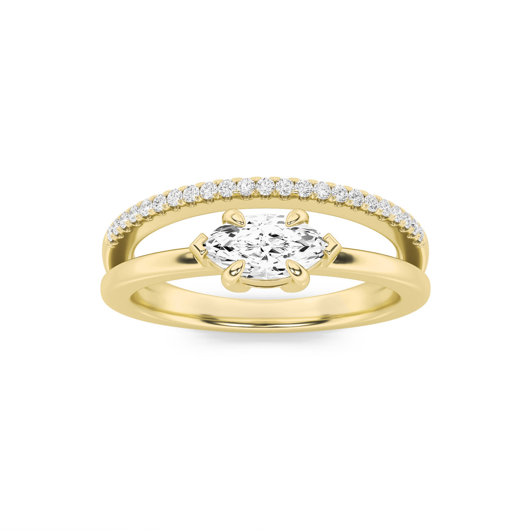0.5CTW Marquise Shaped Lab Grown Diamond (G/VS) Ring in 14K Gold