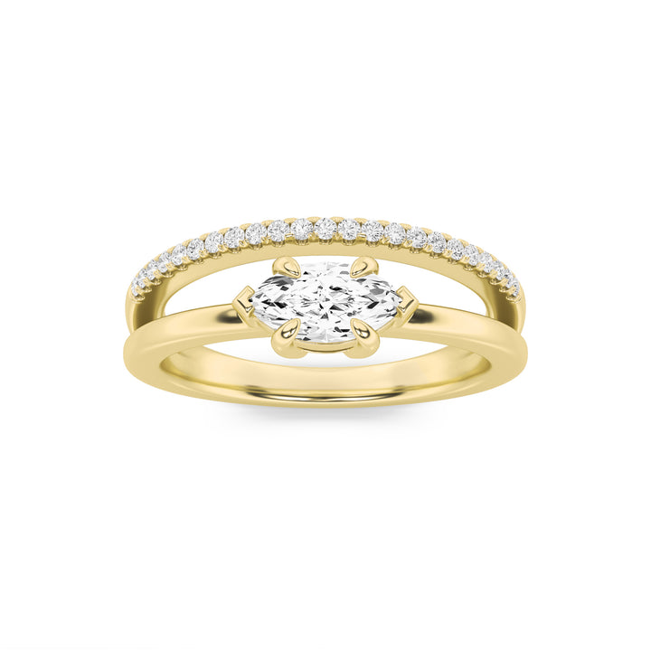 0.5CTW Marquise Shaped Lab Grown Diamond (G/VS) Ring in 14K Gold