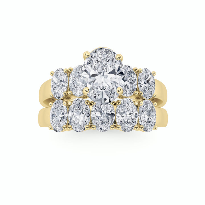 2.5Cttw Oval Shaped Lab Grown Diamond (G/VS) Bridal Set with Matching Band and  Ring in 14K Gold