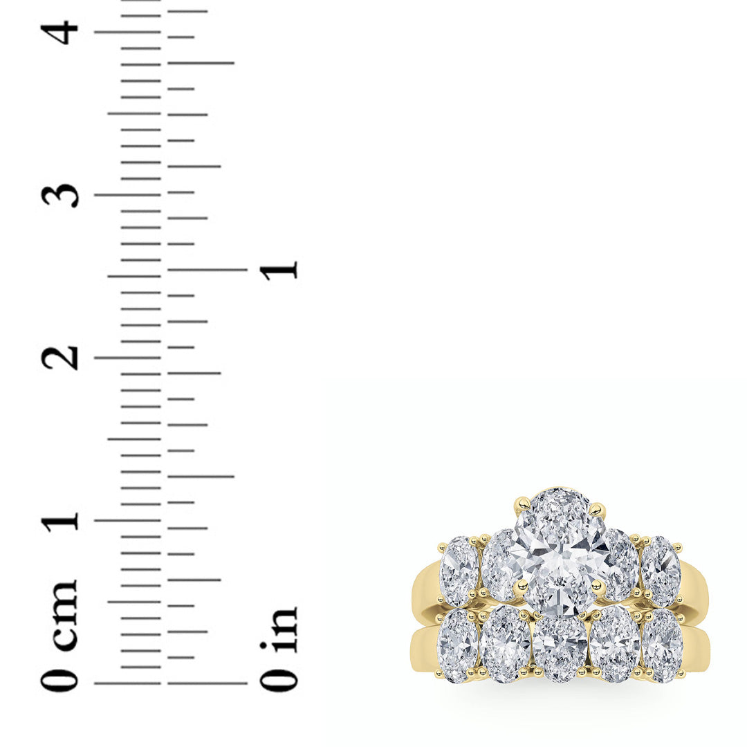 2.5Cttw Oval Shaped Lab Grown Diamond (G/VS) Bridal Set with Matching Band and  Ring in 14K Gold