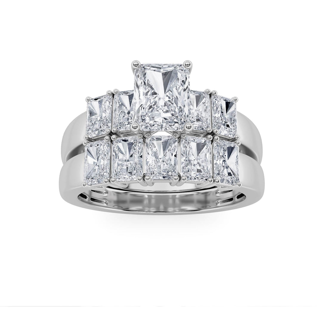 2.5Cttw Radiant Shaped Lab Grown Diamond (G/VS) Bridal Set with Matching Band and  Ring in 14K Gold