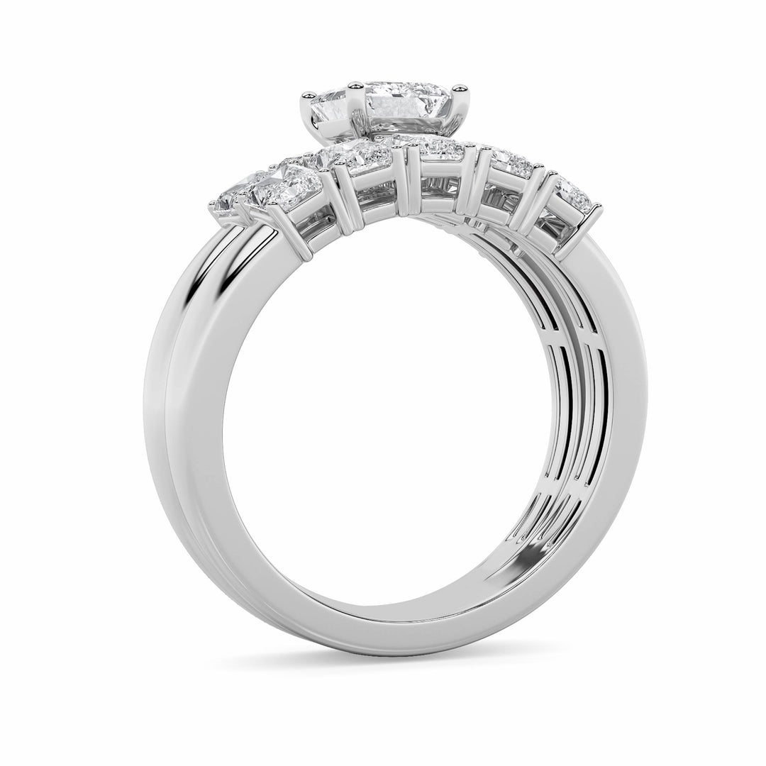 2.5Cttw Radiant Shaped Lab Grown Diamond (G/VS) Bridal Set with Matching Band and  Ring in 14K Gold