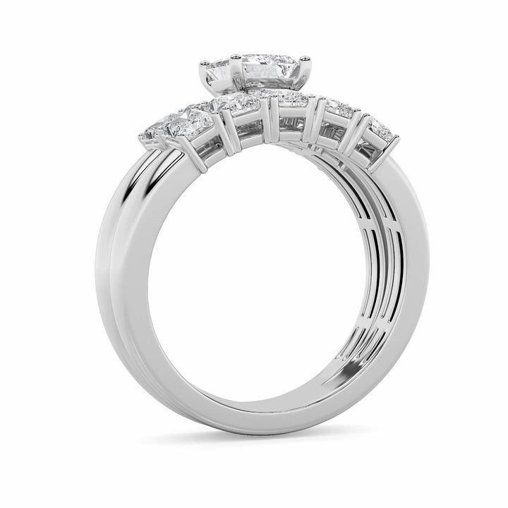 2.5Cttw Radiant Shaped Lab Grown Diamond (G/VS) Bridal Set with Matching Band and  Ring in 14K Gold
