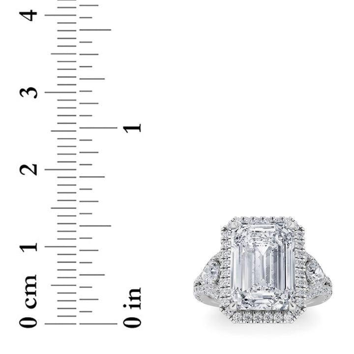 6.25Cttw Radiant Shaped Lab Grown Diamond (G/VS) Bold Accented Statement Engagement Ring in 14K Gold