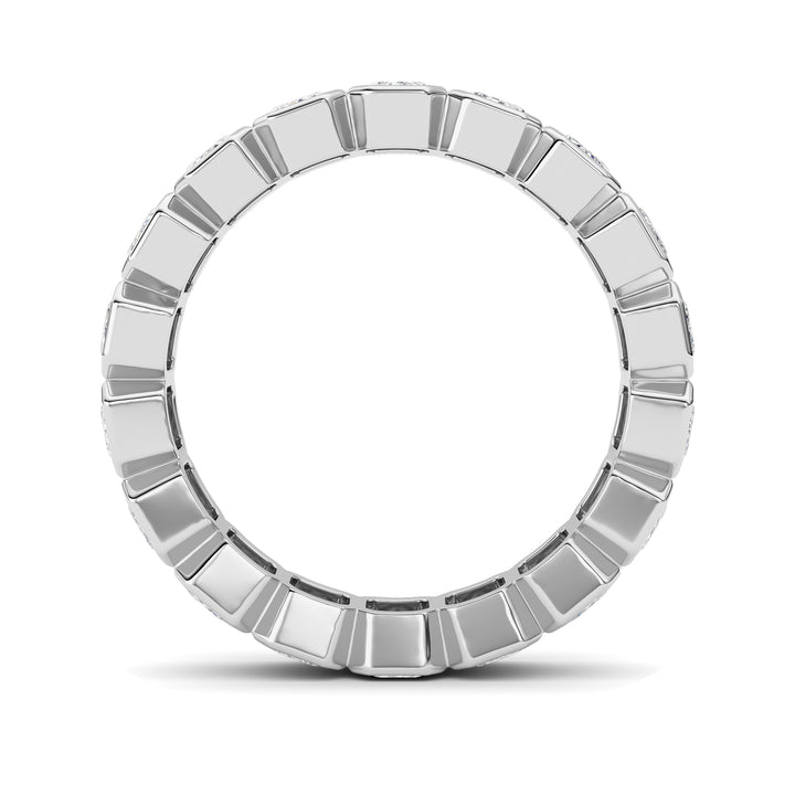 2.2CTW Emerald Shaped Lab Grown Diamond (F/VS) Eternity Band Ring in 14K Gold - Size 5