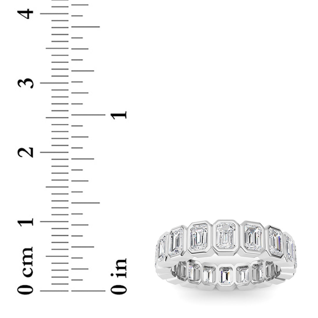 2.2CTW Emerald Shaped Lab Grown Diamond (F/VS) Eternity Band Ring in 14K Gold - Size 5