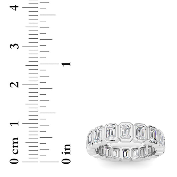 2.2CTW Emerald Shaped Lab Grown Diamond (F/VS) Eternity Band Ring in 14K Gold - Size 5