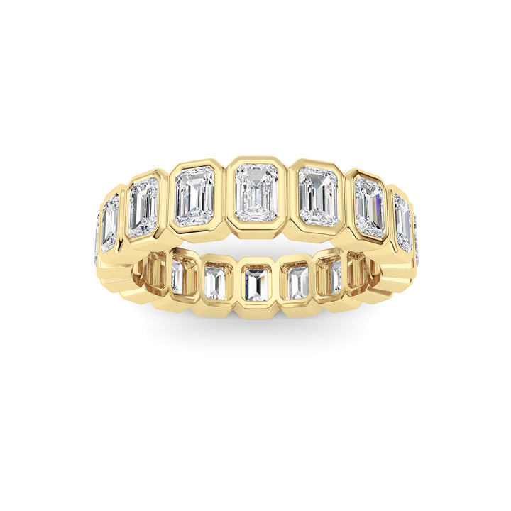 2.2CTW Emerald Shaped Lab Grown Diamond (F/VS) Eternity Band Ring in 14K Gold - Size 5