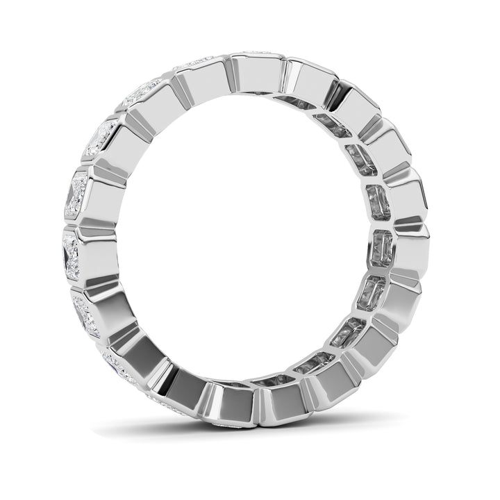 2.2CTW Emerald Shaped Lab Grown Diamond (F/VS) Eternity Band Ring in 14K Gold - Size 6