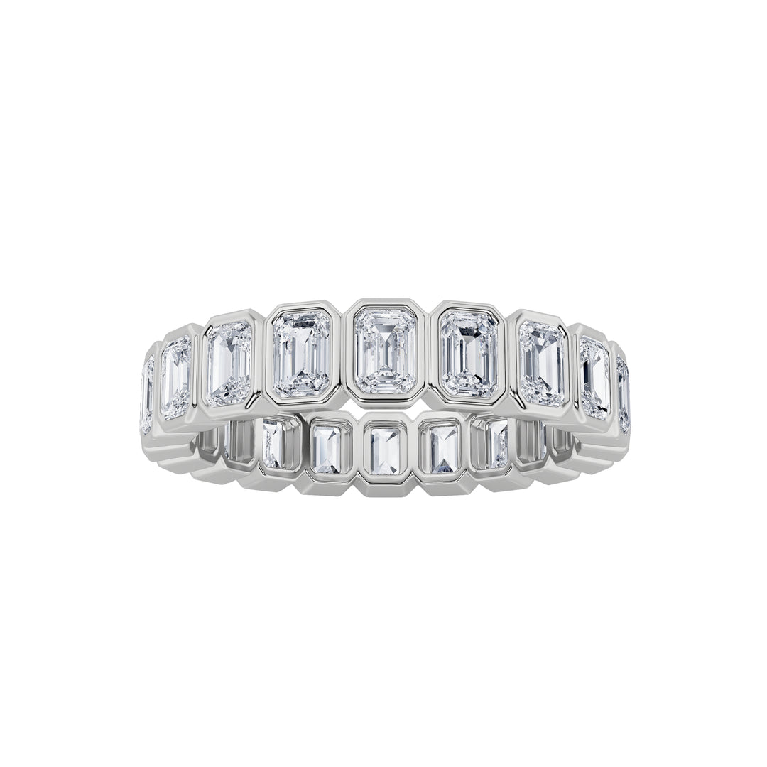 2.5CTW Emerald Shaped Lab Grown Diamond (F/VS) Eternity Band Ring in 14K Gold - Size 8