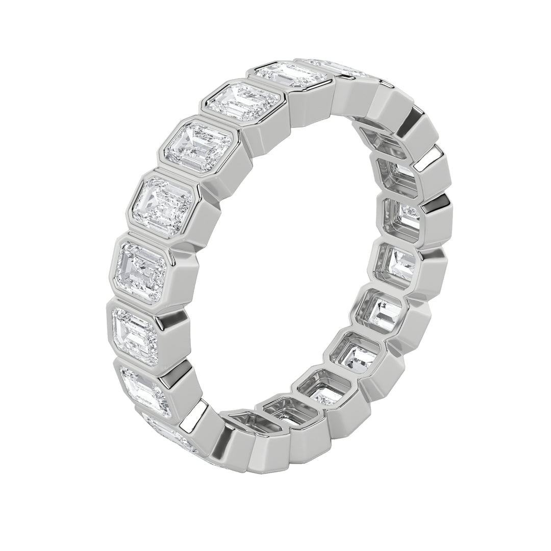 2.5CTW Emerald Shaped Lab Grown Diamond (F/VS) Eternity Band Ring in 14K Gold - Size 8