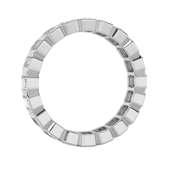 2.5CTW Emerald Shaped Lab Grown Diamond (F/VS) Eternity Band Ring in 14K Gold - Size 8