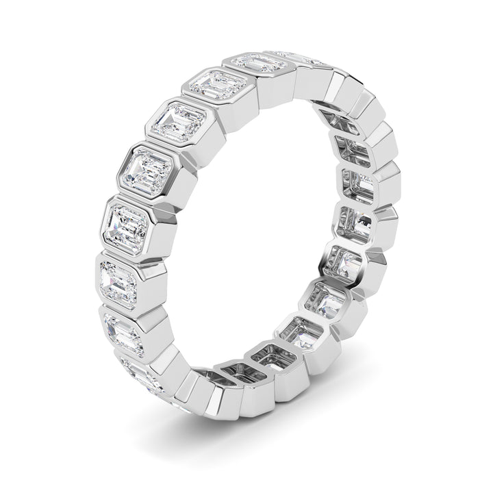 2.6CTW Emerald Shaped Lab Grown Diamond (F/VS) Eternity Band Ring in 14K Gold - Size 9