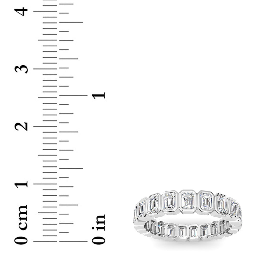 2.6CTW Emerald Shaped Lab Grown Diamond (F/VS) Eternity Band Ring in 14K Gold - Size 9