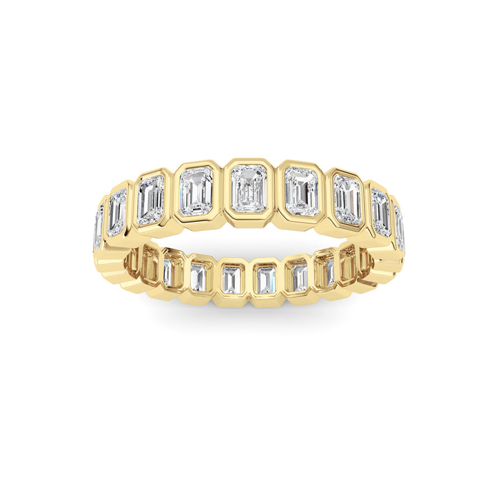 2.6CTW Emerald Shaped Lab Grown Diamond (F/VS) Eternity Band Ring in 14K Gold - Size 9