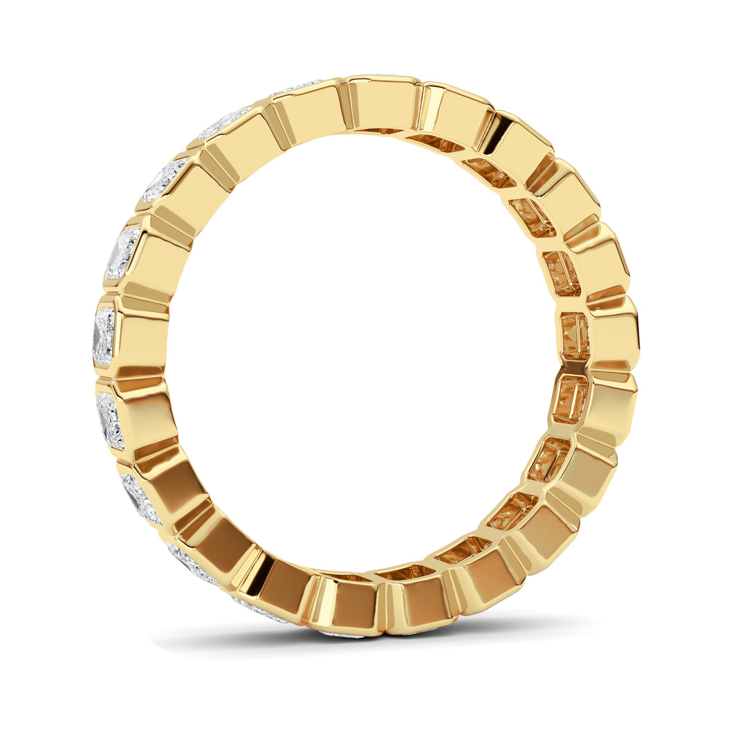 2.6CTW Emerald Shaped Lab Grown Diamond (F/VS) Eternity Band Ring in 14K Gold - Size 9