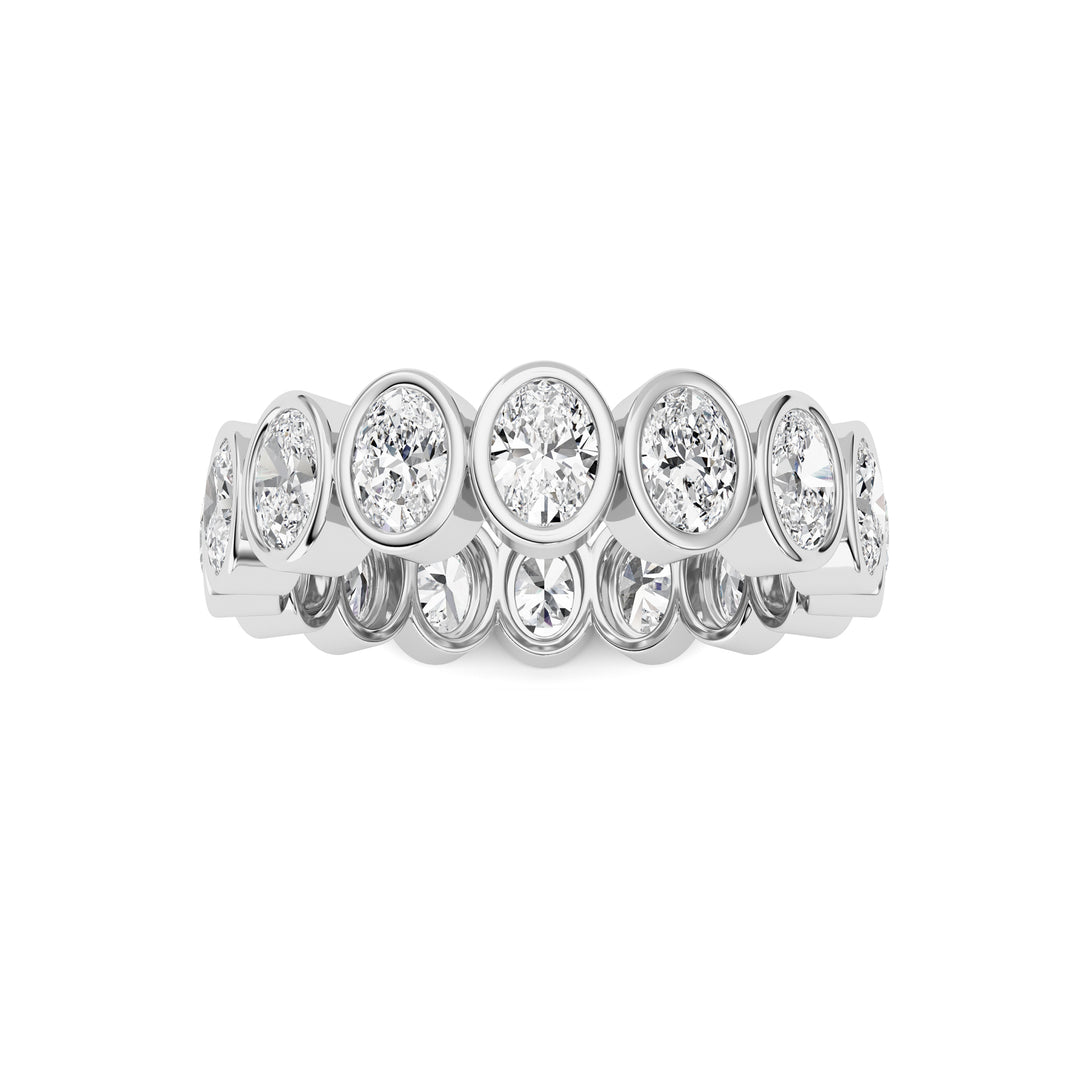 2CTW Oval Shaped Lab Grown Diamond (F/VS) Eternity Band Ring in 14K Gold - Size 5