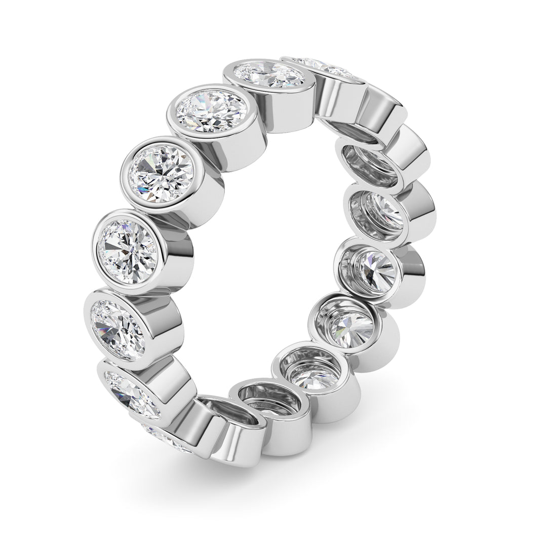 2CTW Oval Shaped Lab Grown Diamond (F/VS) Eternity Band Ring in 14K Gold - Size 5