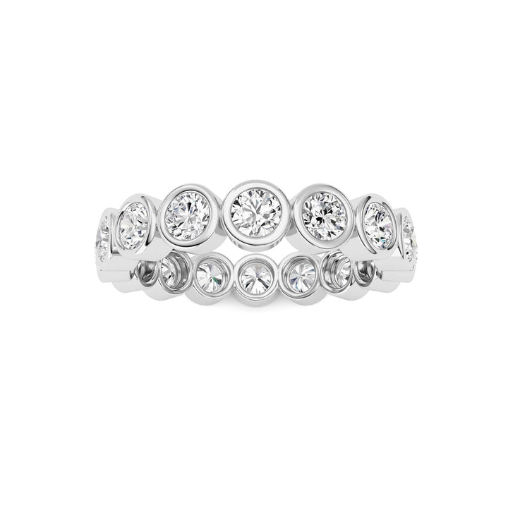 2CTW Round Shaped Lab Grown Diamond (F/VS) Eternity Band Ring in 14K Gold - Size 7