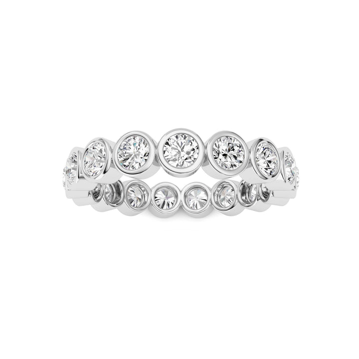 2.2CTW Round Shaped Lab Grown Diamond (F/VS) Eternity Band Ring in 14K Gold - Size 8