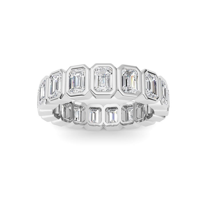 2.5CTW Emerald Shaped Lab Grown Diamond (F/VS) Eternity Band Ring in 14K Gold - Size 5