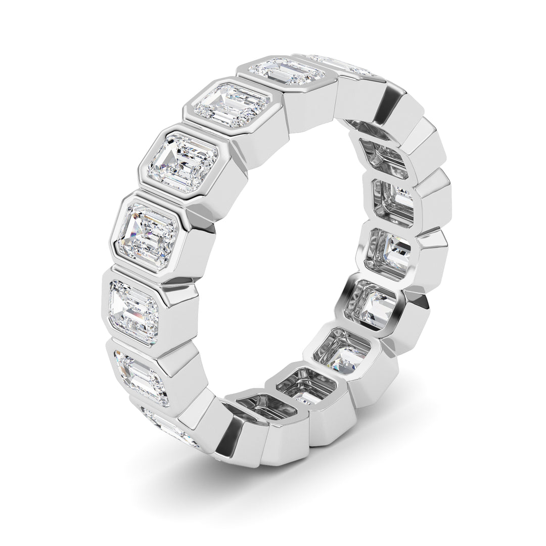 2.5CTW Emerald Shaped Lab Grown Diamond (F/VS) Eternity Band Ring in 14K Gold - Size 5
