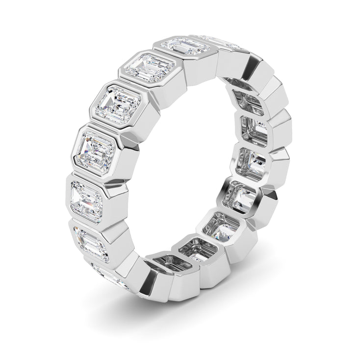 2.5CTW Emerald Shaped Lab Grown Diamond (F/VS) Eternity Band Ring in 14K Gold - Size 5