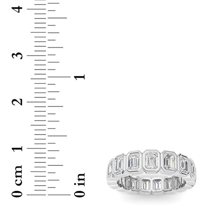 2.5CTW Emerald Shaped Lab Grown Diamond (F/VS) Eternity Band Ring in 14K Gold - Size 5