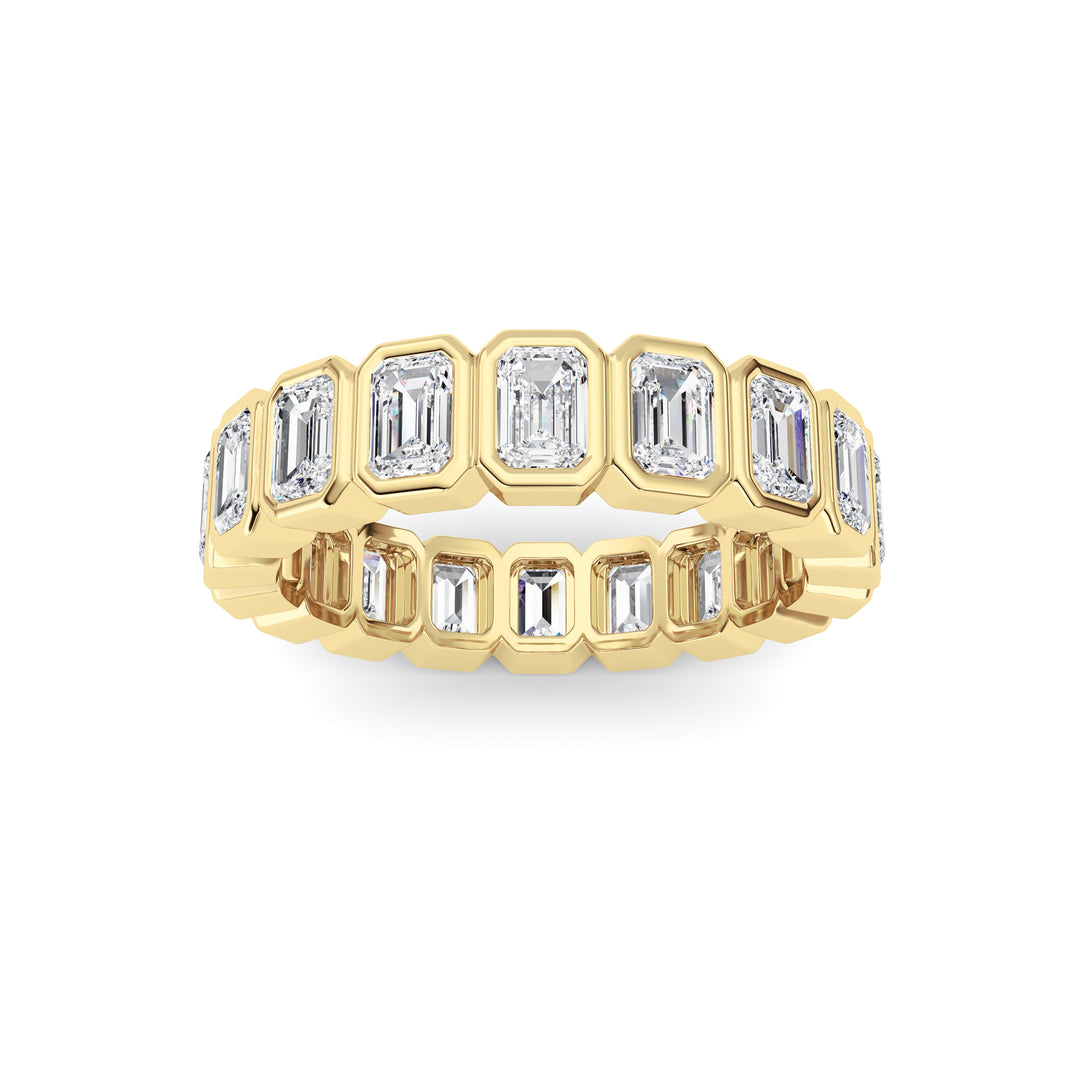 2.75Cttw Emerald Shaped Lab Grown Diamond (F/VS) Eternity Band Ring in 14K Gold - Size 6