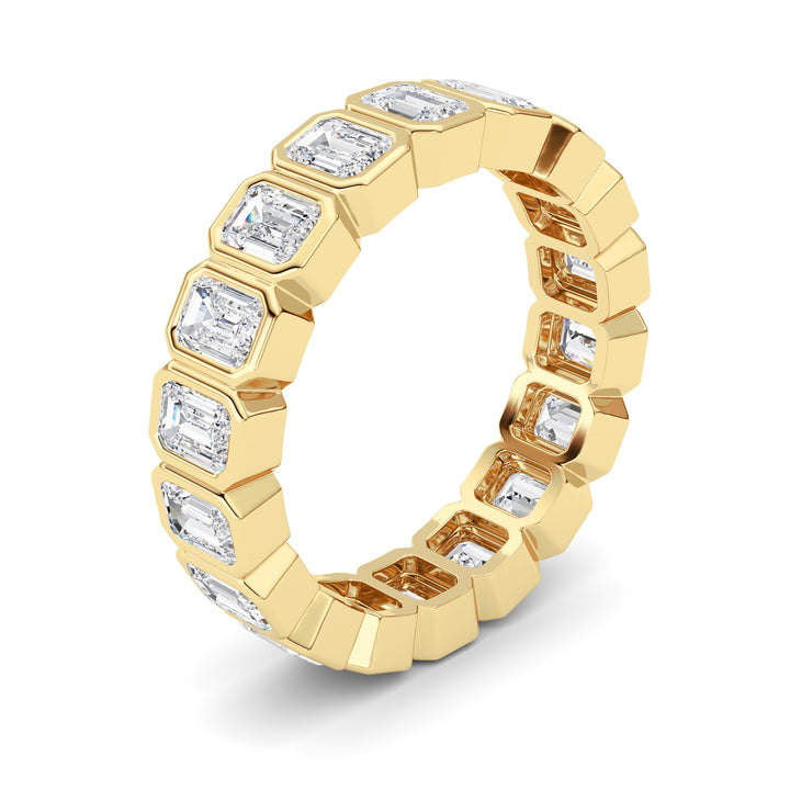 2.75Cttw Emerald Shaped Lab Grown Diamond (F/VS) Eternity Band Ring in 14K Gold - Size 6