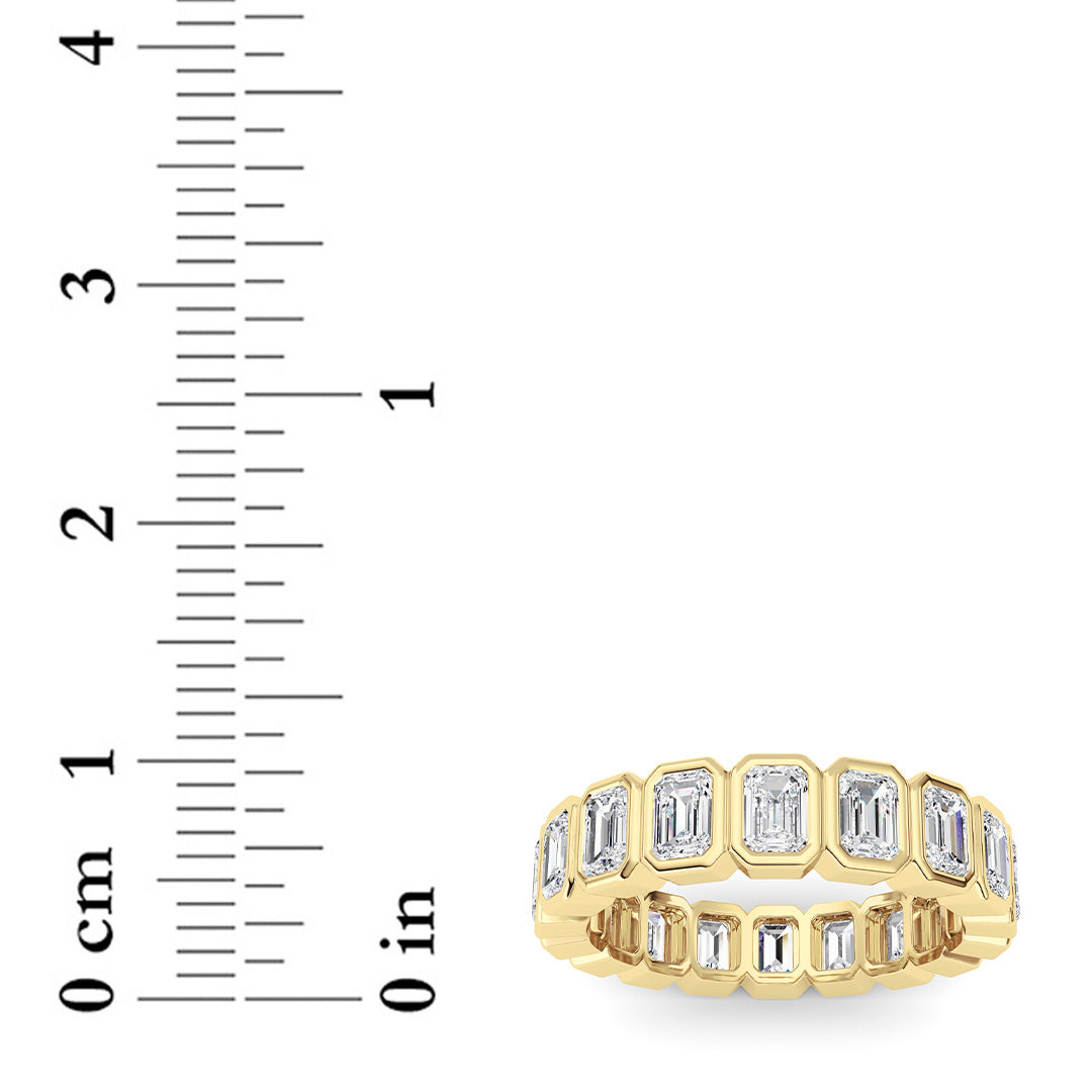 2.75Cttw Emerald Shaped Lab Grown Diamond (F/VS) Eternity Band Ring in 14K Gold - Size 6