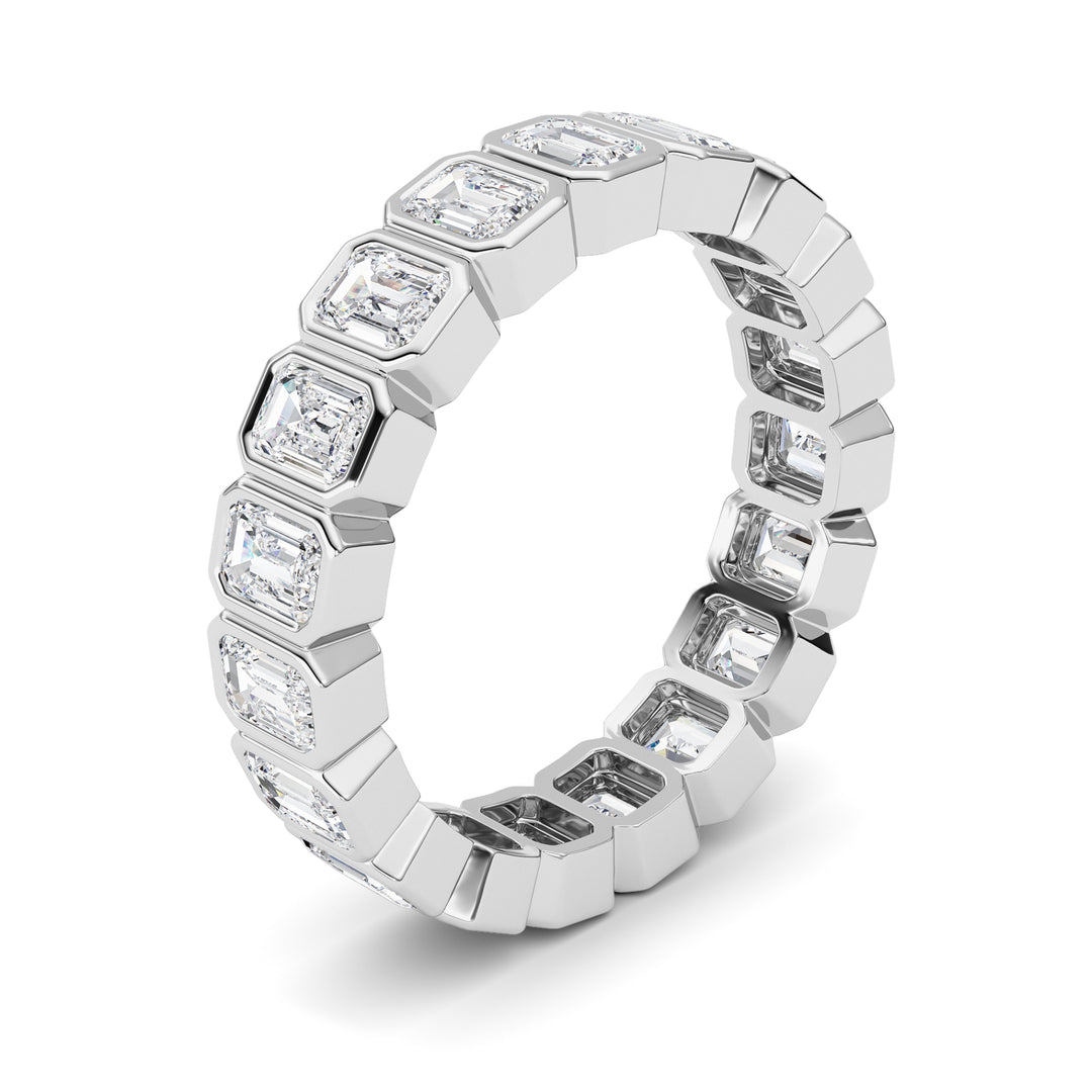 2.75CTW Emerald Shaped Lab Grown Diamond (F/VS) Eternity Band Ring in 14K Gold - Size 7