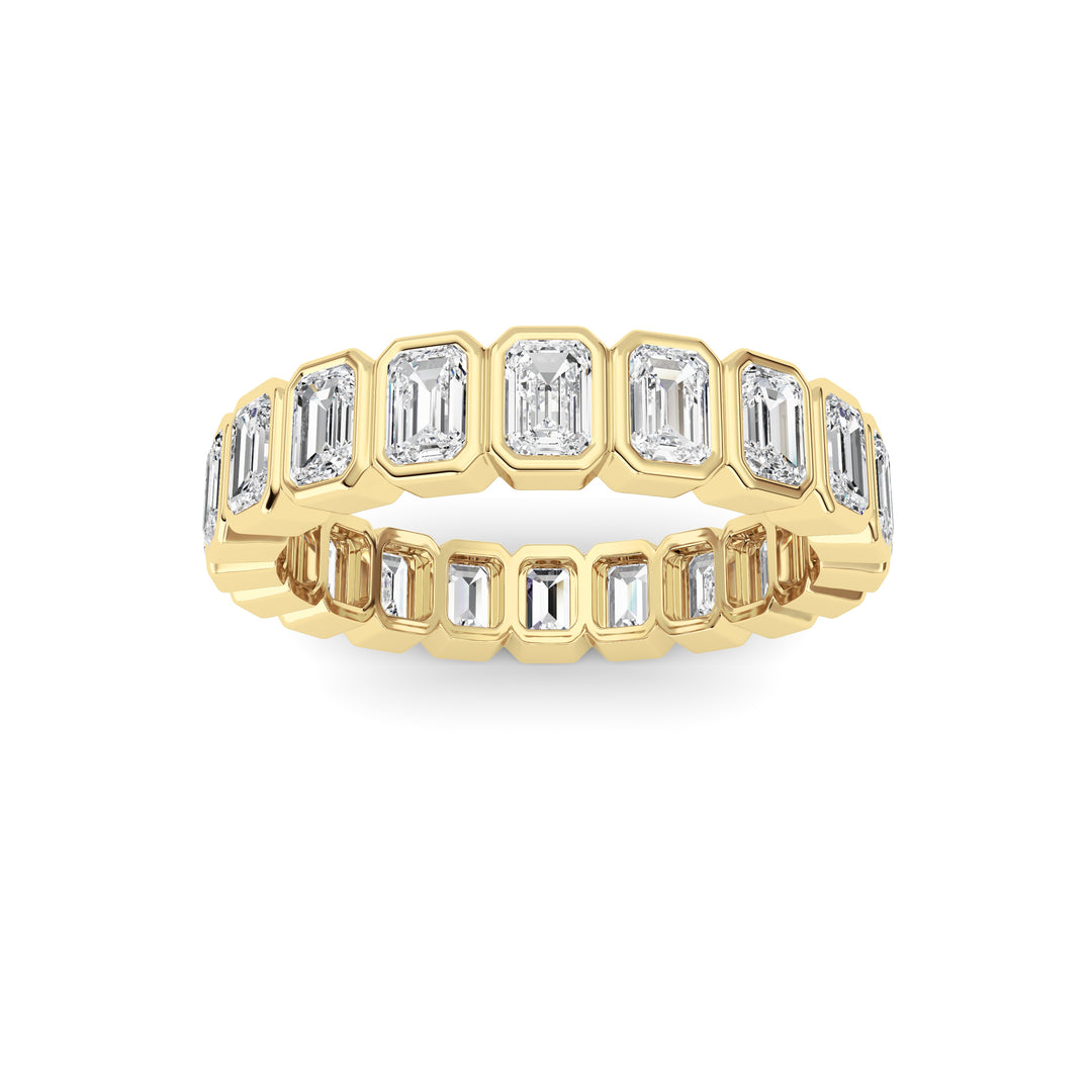 3.00Cttw Emerald Shaped Lab Grown Diamond (F/VS) Eternity Band Ring in 14K Gold - Size 8