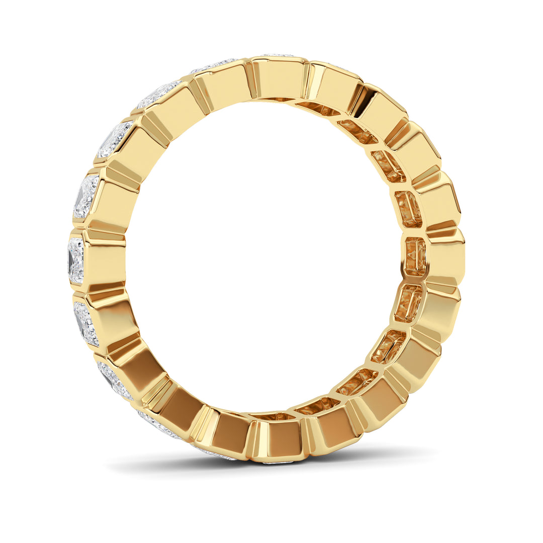 3.00Cttw Emerald Shaped Lab Grown Diamond (F/VS) Eternity Band Ring in 14K Gold - Size 8