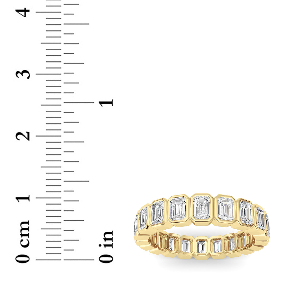 3.00Cttw Emerald Shaped Lab Grown Diamond (F/VS) Eternity Band Ring in 14K Gold - Size 8