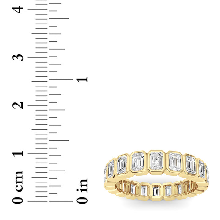 3.00Cttw Emerald Shaped Lab Grown Diamond (F/VS) Eternity Band Ring in 14K Gold - Size 8