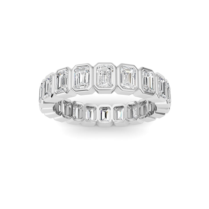 3.00Cttw Emerald Shaped Lab Grown Diamond (F/VS) Eternity Band Ring in 14K Gold - Size 9