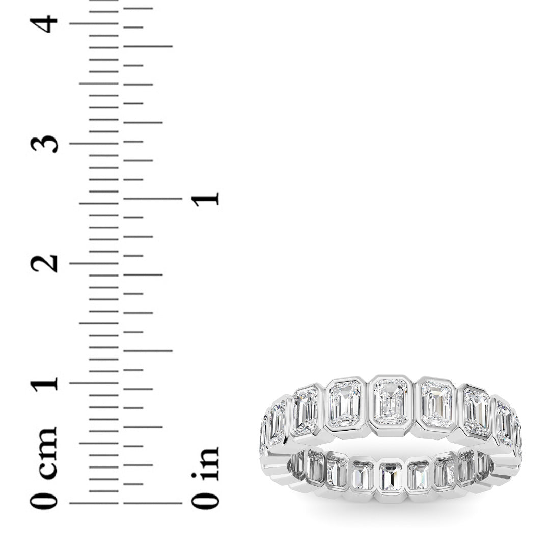 3.00Cttw Emerald Shaped Lab Grown Diamond (F/VS) Eternity Band Ring in 14K Gold - Size 9