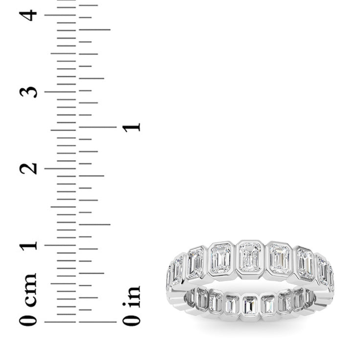 3.00Cttw Emerald Shaped Lab Grown Diamond (F/VS) Eternity Band Ring in 14K Gold - Size 9