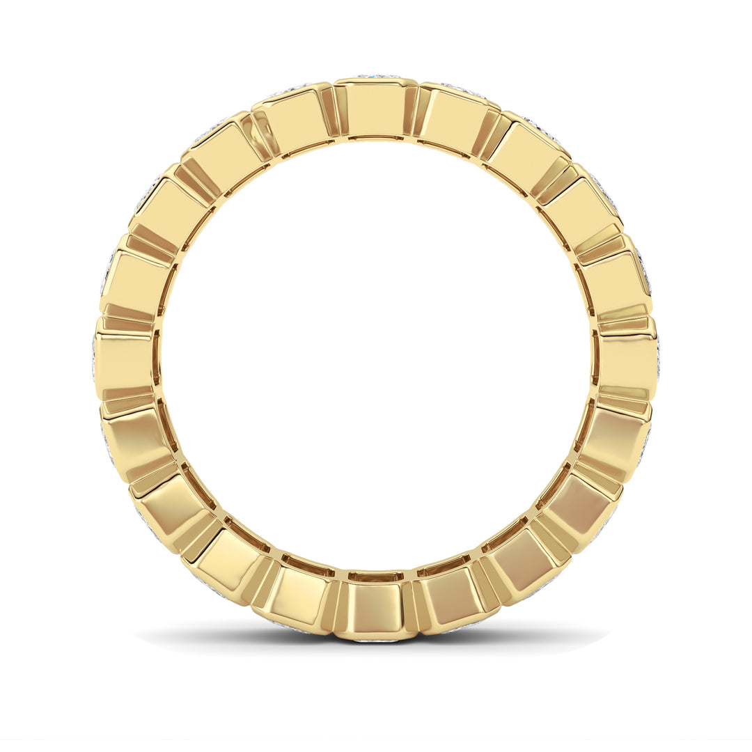 3.00Cttw Emerald Shaped Lab Grown Diamond (F/VS) Eternity Band Ring in 14K Gold - Size 9