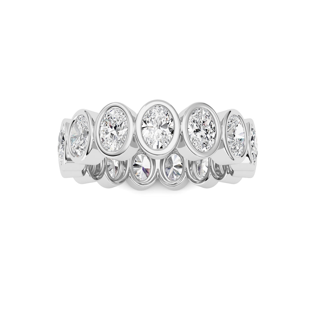 2.2CTW Oval Shaped Lab Grown Diamond (F/VS) Eternity Band Ring in 14K Gold - Size 5