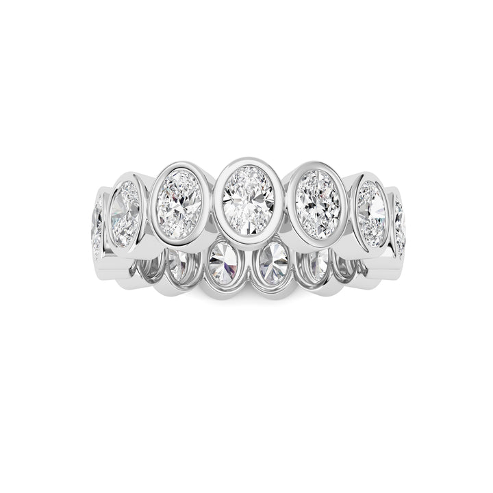 2.2CTW Oval Shaped Lab Grown Diamond (F/VS) Eternity Band Ring in 14K Gold - Size 5