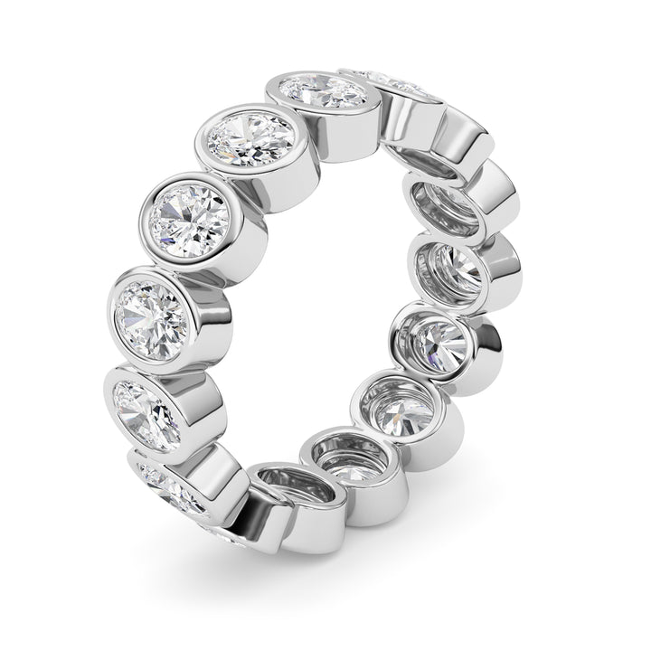 2.2CTW Oval Shaped Lab Grown Diamond (F/VS) Eternity Band Ring in 14K Gold - Size 5