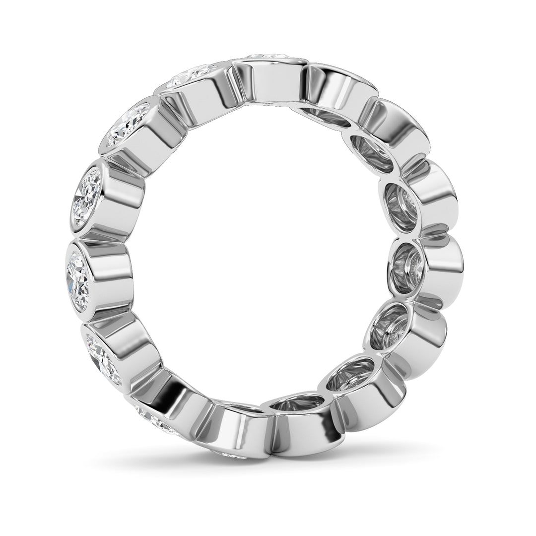 2.2CTW Oval Shaped Lab Grown Diamond (F/VS) Eternity Band Ring in 14K Gold - Size 5