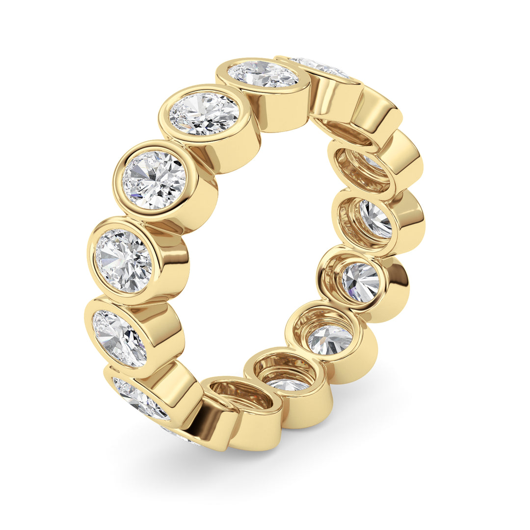 2.2CTW Oval Shaped Lab Grown Diamond (F/VS) Eternity Band Ring in 14K Gold - Size 5