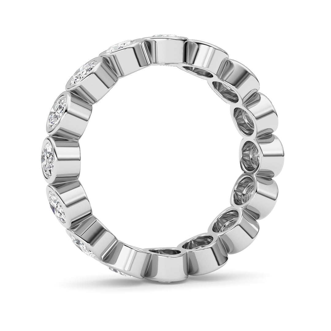 2.4CTW Oval Shaped Lab Grown Diamond (F/VS) Eternity Band Ring in 14K Gold - Size 6