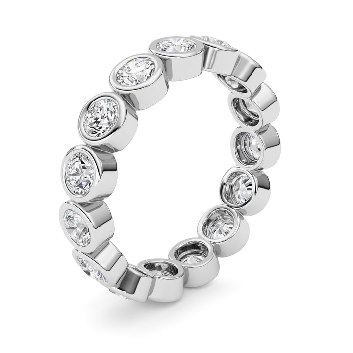 2.3CTW Round Shaped Lab Grown Diamond (F/VS) Eternity Band Ring in 14K Gold - Size 7